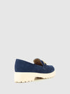 Loafers com Apliques Metálicos em Azul Marinho